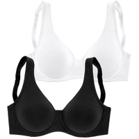 PETITE FLEUR Minimizer-BH Damen schwarz+weiß Gr.100E