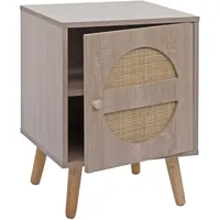 MCW Nachttisch MCW-M35, Kaffeetisch Beistelltisch, Staufächer, Kubu Rattan Holz