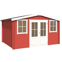 Lasita Maja Gartenhaus »Dallas«, Blochbohlenhaus 28mm, Fundamentmass 3760x2920, Schwedenrot,