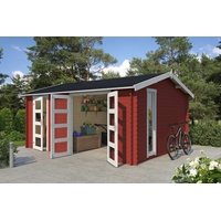Lasita Maja Gartenhaus »Carroz 2«, (Set), Blochbohlenhaus 28mm 2-Raum,