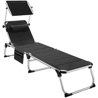 Tectake tectake® Sonnenliege, gepolstert, klappbar, 6-fach verstellbare Rückenlehne mit