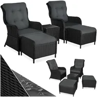 Tectake tectake® Rattan Sitzgruppe Benissa für 2 bis 4