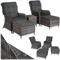 Tectake tectake® Rattan Sitzgruppe Benissa für 2 bis 4