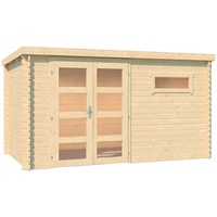 Lasita Maja Gartenhaus »Augusta«, Blochbohlenhaus 28mm, Fundamentmass 3800x2300, Naturbelassen,