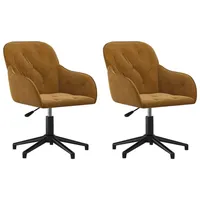 VidaXL Esszimmerstühle 2 Stk. Drehbar Braun Samt