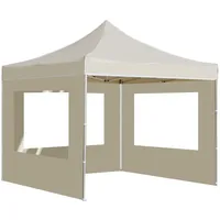VidaXL Profi-Partyzelt Faltbar mit Wänden Aluminium 3x3 m Creme