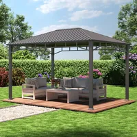 TOOLPORT Gartenpavillon 3x4 m Hardtop ohne Seitenteile, Pfosten 9x9
