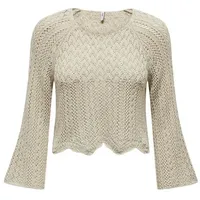 Only Cropped Strickpullover mit Baumwoll-Anteil Modell 'NOLA', Sand, XS