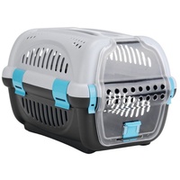 Beeztees Transportbox Rhino grau/blau 51x34,5x33 cm für Hunde