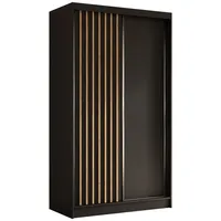 Altdecor Kleiderschrank, Schwarz, Eiche Artisan, Holzwerkstoff, 120x216x61 cm, Schlafzimmer,