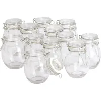 VBS 12er-Pack Mini-Bügelglas bauchig Füllmenge 120ml 9x6cm - Transparent