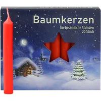 Ebersbacher Kerzenfabrik Baumkerzen rot , 20 Stück, Größe 13x105mm