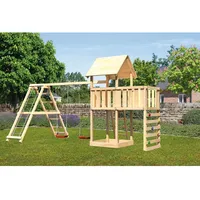 Karibu Spielturm Lotti Doppelschaukel Klettergerüst Anbauplattform Kletterwand
