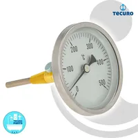 Tecuro Ø 80 mm Bi-Metall Rauchgas - Thermometer 0