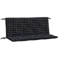 VidaXL Gartenbank-Auflagen 2 Stk. Schwarz Karomuster 120x50x7 cm Stoff