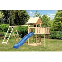 Karibu Spielturm Lotti mit Doppelschaukel, Klettergerüst, Anbau & Rutsche