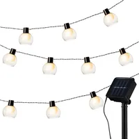 Ic gardenworld Solar Lichterkette für außen mit Smokey Rauchglas-Optik