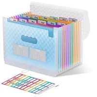 ThinkTex Accordian Aktenordner, 12 Fächer, erweiterbare Aktenordner, tragbarer monatlicher