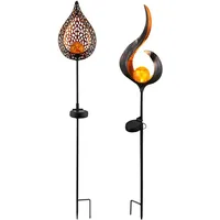 GLOBO Gartendeko Solarleuchte Stecklampe LED Außenleuchte Erdspießleuchte Gartenlampe, Flammen