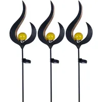 GLOBO LED Solarleuchte Erdspieß Gartenstecker Außenleuchte Steckleuchte, Metall Glas