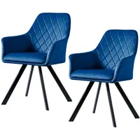 Svita Mason 2er Set Esszimmerstuhl mit Armlehne Polsterstuhl Küchenstuhl