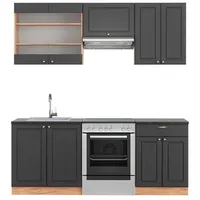 Vicco Küchenzeile Fame-Line 200 cm Eiche braun