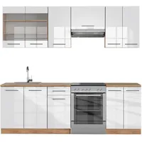 Vicco Küchenzeile Fame-Line 240 cm Weiß Hochglanz/Eiche