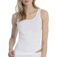 CALIDA Iconics Top White Weiß Baumwolle, Feinripp