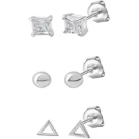 Celesta Ohrstecker-Set CELESTA Silber 925 rhodiniert Zirkonia
