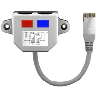 Goobay LAN-Kabel-Verteiler (Netzwerkdoppler), Y-Adapter 2x CAT 5 Ethernet, geschirmt