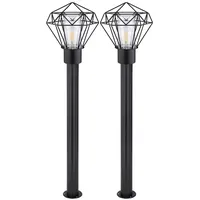 GLOBO Wegelampe Terrassenlampe Außenleuchte Industriell Stehlampe schwarz Edelstahl Sockelleuchte,