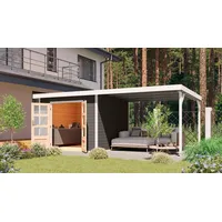 Karibu Gartenhaus KARIBU ""Plutino B" SET, Anbaudach 3 m