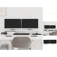 VidaXL Monitorständer Weiß 100x27x10 cm Massivholz Kiefer