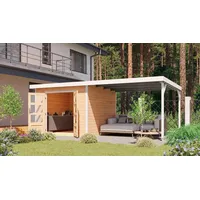 Karibu Gartenhaus KARIBU ""Plutino A" SET, Anbaudach 3m breit",