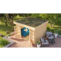 Karibu Gartenhaus KARIBU ""Luma 5" SET", beige (naturbelassen), Holz,