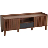 Mendler TV-Rack HWC-M48, Lowboard TV-Schrank, Schiebetür 56x150x40cm ~ Walnuss-Optik,