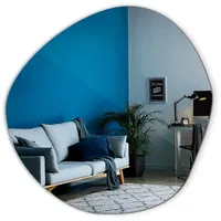 Tulup Spiegel Blaugrau, Glas Formgebogen, 67x67.6x0.4 cm, Spiegel, Wandspiegel