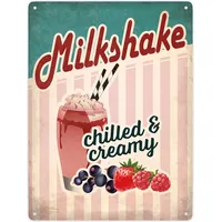 Speecheese Metallschild XXL mit American Diner Classics - Milk