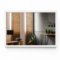 Tulup Spiegel Weiß, Glas, 70x50x1 cm, Spiegel, Wandspiegel