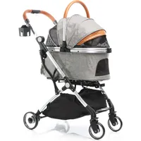 Fudajo 2in1 Hundebuggy zusammenklappbar in Grau, Hundewagen aus Aluminium