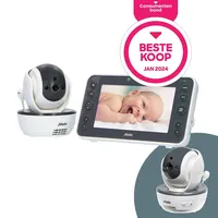 Alecto DVM200XL - Babyphone mit Kamera und 5"-Farbdisplay, Weiß/Anthrazit