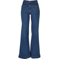 URBAN CLASSICS Vintage Flared Denim Pants in deepblue Washed