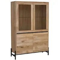 Main Möbel Standvitrine Vitrine 106x145cm 'Veneza' Eiche & Metall