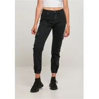 URBAN CLASSICS Organic Stretch Cargo Hochtaillierte Jeans Black Washed