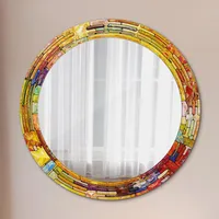 Tulup Spiegel, Mehrfarbig, Glas, Rund, 70x70x0.4 cm, Spiegel, Wandspiegel