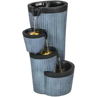 Outsunny Gartenbrunnen, Solar Springbrunnen, mit LED-Beleuchtung, 4 stufiger Zierbrunnen