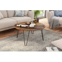 ByLIVING Couchtisch Flair in Old Wood braun/Füße Metall schwarz/D