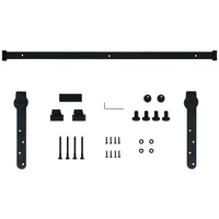 VidaXL Mini Schiebetürbeschlag Set für Schranktüren Carbonstahl 152 cm