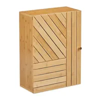 Relaxdays Bad Hängeschrank aus Bambus Gold,Hellbraun