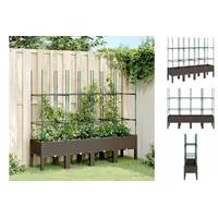 VidaXL Pflanzkübel mit Rankgitter Braun 160x40x142,5 cm PP